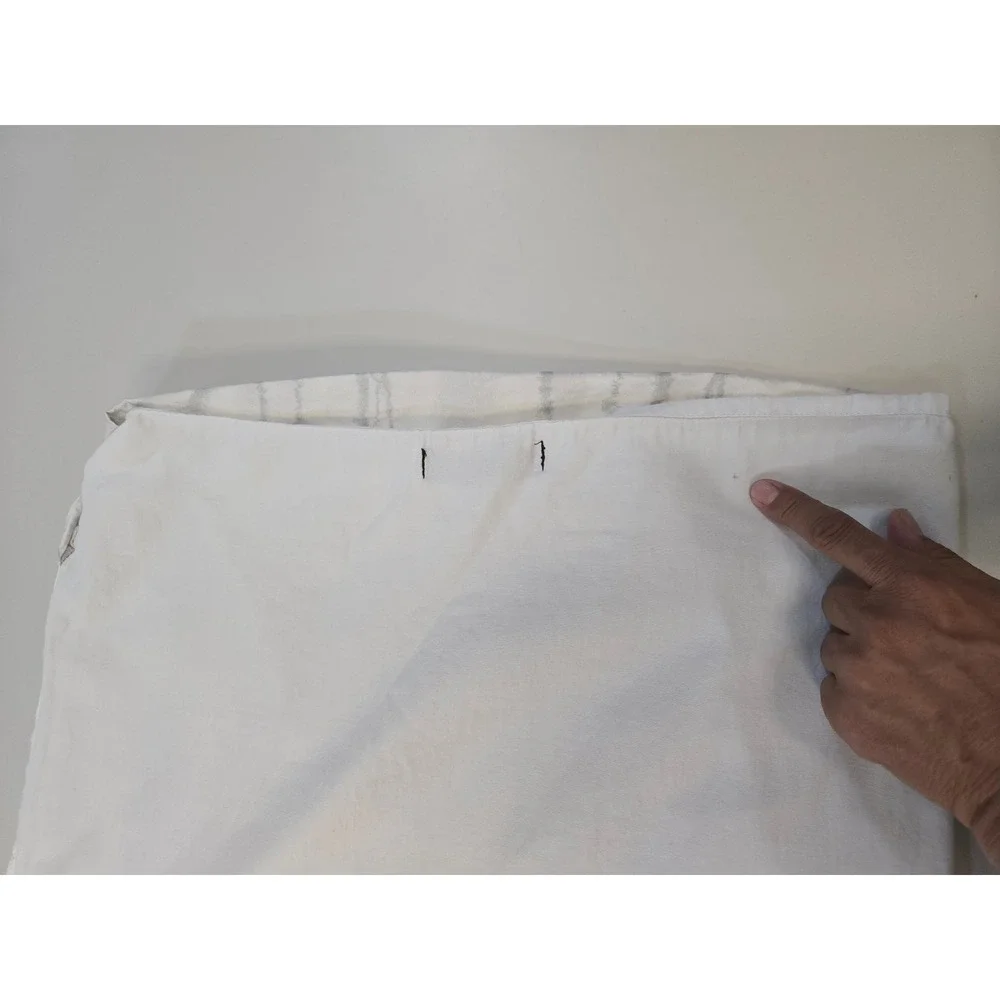 Donna‎ Karan Home White Grey Watercolor Stripe Standard Pillowcase Set of 2